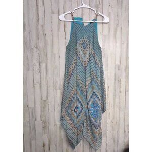 MSK Boho Hanky Halter Dress Women's 8 Sleeveless Colorful